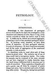 Cover of: An Introduction to the Study of Petrology: The Igneous Rocks