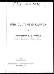 Cover of: Fish culture in Canada