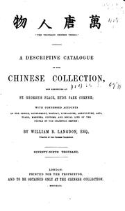 Cover of: A Descriptive Catalogue of the Chinese Collection, Now Exhibiting at St ...