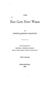 Cover of: The High-caste Hindu Woman
