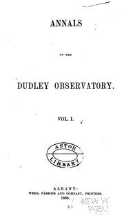 Cover of: Annales of the Dudley Observatory | Dudley Observatory