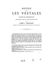 Cover of: Notice sur les Vestales. (Mém., Soc. fr. de num. et d'arch.).