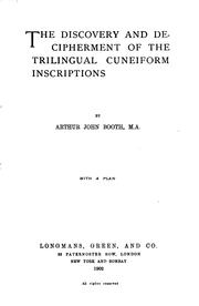 Cover of: The Discovery and Decipherment of the Trilingual Cuneiform Inscriptions by Arthur John Booth