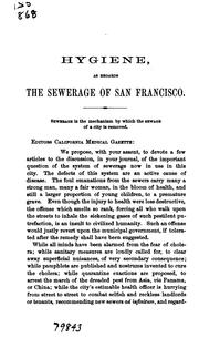 Cover of: Hygiene, as regards the sewerage of San Francisco | Arthur Breese Stout