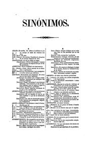 Cover of: Sinónimos de la lengua castellana
