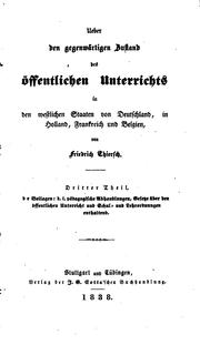 Cover of: Ueber den gegenwärtigen Zustand des öffentlichen Unterrichts in den ...