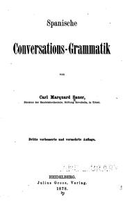 Cover of: Spanische conversations-grammatik