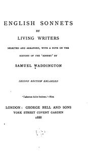 Cover of: English Sonnets by Living Writers