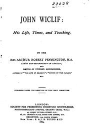 Cover of: John Wiclif: His Life, Times, and Teaching
