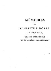 Cover of: Histoire et mémoires de l'Institut Royal de France