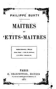 Cover of: Maîtres et petits maîtres