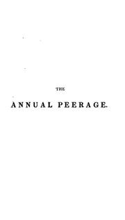 Cover of: The Annual peerage of the British empire [ed. by A., E., and M. Innes].