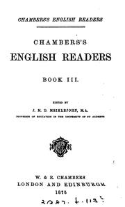 Cover of: Chambers's English readers, ed. by J.M.D. Meiklejohn