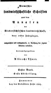 Cover of: Vermischte landwirtschaftliche Schriften