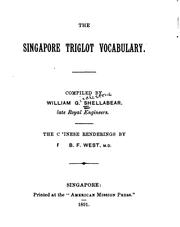 Cover of: The Singapore Triglot Vocabulary by William Girdlestone Shellabear