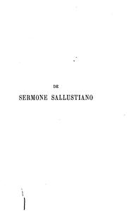 Cover of: De sermone Sallustiano...