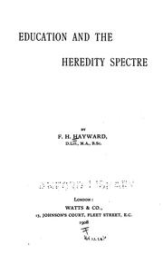 Education and the heredity spectre by Frank Herbert Hayward