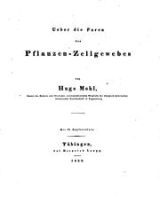 Cover of: Ueber die Poren des Pflanzen-zellgewebes