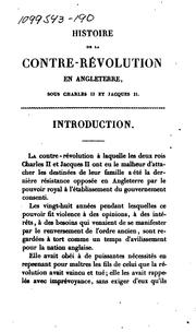 Cover of: Histoire de la contre-révolution en Angleterre: sous Charles II et Jacques II