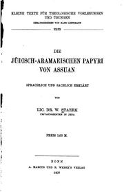 Cover of: Die jüdisch-aramaeischen Papyri von Assuan