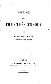 Cover of: Notice sur Philothée O'Neddy [pseud.]