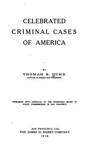 Cover of: Celebrated Criminal Cases of America