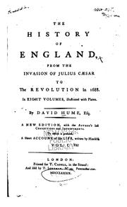 Cover of: The History of England: From the Invasion of Julius Caesar to the Revolution of 1688 by David Hume