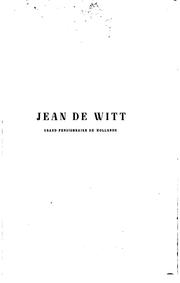 Cover of: Vingt années de république parlementaire au dix-septième siècle. Jean de Witt