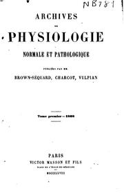 Cover of: Archives de physiologie normale et pathologique