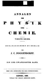 Cover of: Annalen der Physik und Chemie
