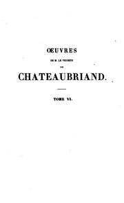 Cover of: Oeuvres de m.le vicomte de Chateaubriand ...