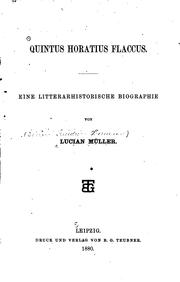 Cover of: Quintus Horatius Flaccus.: Eine litterarhistorische Biographie