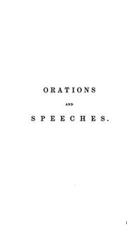 Cover of: Orations and Speeches on Various Occasions by Edward Everett