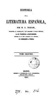 Cover of: Historia de la literatura española, tr. con adiciones y notas por P. de Gayangos y E. de Vedia