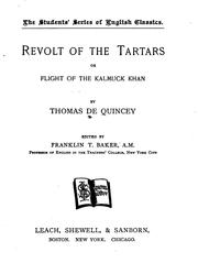 Cover of: Revolt of the Tartars: Or, Flight of the Kalmuck Khan