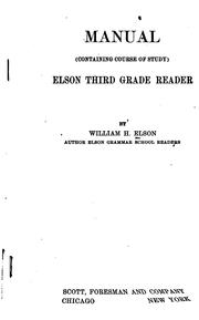 Cover of: Manual (containing Course of Study) Elson Third-fourth Grade Reader