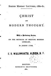 Cover of: Christ and Modern Thought by Joseph Cook
