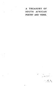 Cover of: A Treasury of South African Poetry and Verse | Edward Heath Crouch