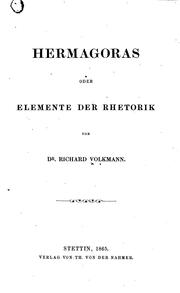 Cover of: Hermagoras oder Elemente der Rhetorik