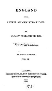 Cover of: England Under Seven Administrations