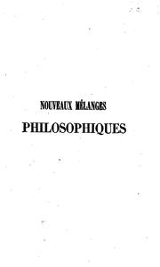 Cover of: Nouveaux mélanges philosophiques