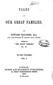 Cover of: Tales of Our Great Families by Edward Walford