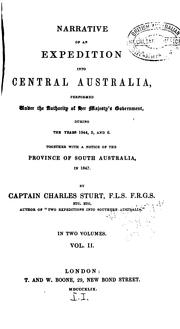 Cover of: Narrative of an Expedition Into Central Australia, Performed Under the Authority of Her Majesty ...