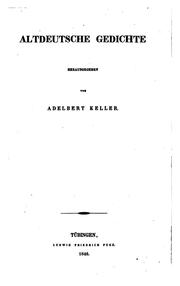 Cover of: Altdeutsche Gedichte
