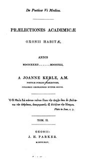 Cover of: De poeticae vi medica: Praelectiones academicae Oxonii habitae, annis MDCCCXXXII-MDCCCXLI