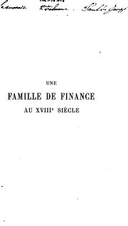 Cover of: Une famille de finance au 18e siècle [Delahante family].