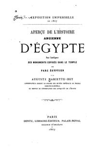 Cover of: Aperçu de l'histoire ancienne d'Égypte pour l'intellegence des monuments exposés dans le temple ...
