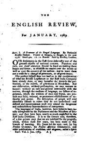 Cover of: The English Review, Or, An Abstract of English and Foreign Literature |