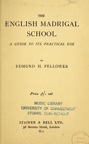 Cover of: English madrigal school: a guide to its practical use