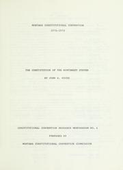 Cover of: constitution of the Northwest States